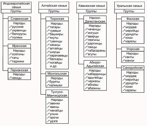 Языковые семьи и группы народов. Этнолингвистическая классификация народов России. Языковые семьи России таблица 8 класс география. Языковые семьи РФ схема. Классификация народов России схема.